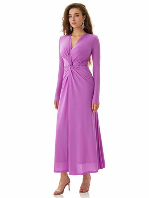 Model in Purple Twist Front Midi Dress by MAJOR CRUSH（6）