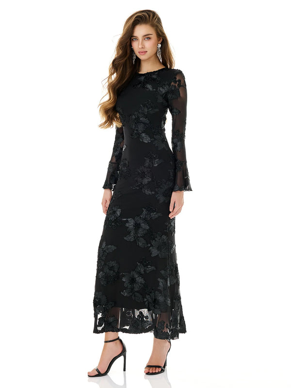 Dark Bloom Relief Gown