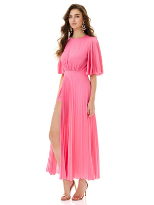 Radiant Pink Pleated Dress