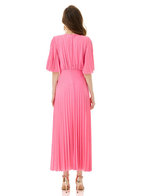 Radiant Pink Pleated Dress