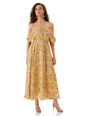 Model wearing Floral Off Shoulder Dress from MAJOR CRUSH（6）