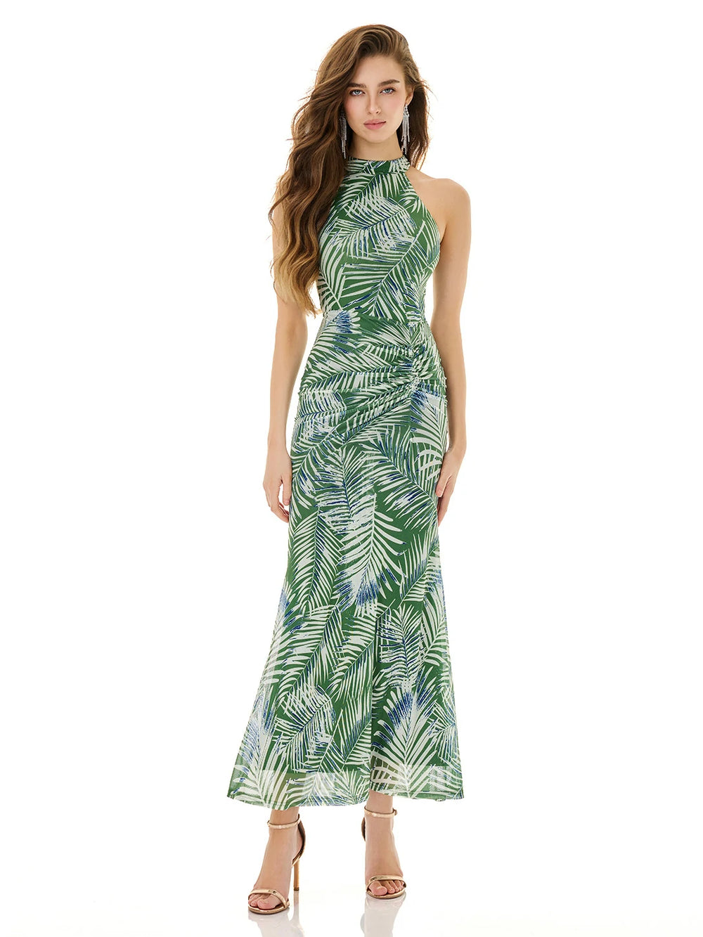 Vibrant Palm Print Dress
