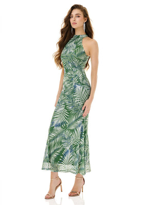 Vibrant Palm Print Dress