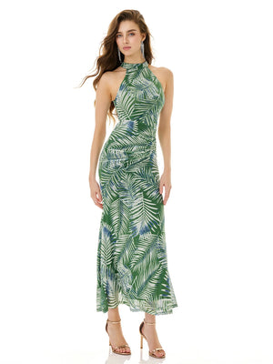 Vibrant Palm Print Dress