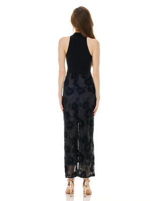 Obsidian Black Lace Halter Dress