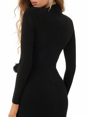 Obsidian Enigma Ruffle Dress