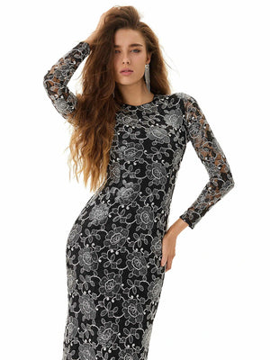 Model in Purple Twist Front Midi Dress by MAJOR CRUSH-4