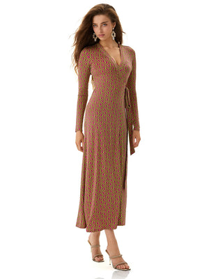 Gilded Vine Totem Wrap Dress
