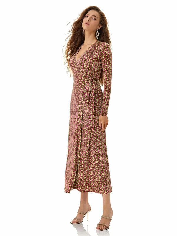 Gilded Vine Totem Wrap Dress
