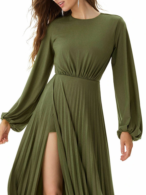 Forest Whisper Pleated Dress