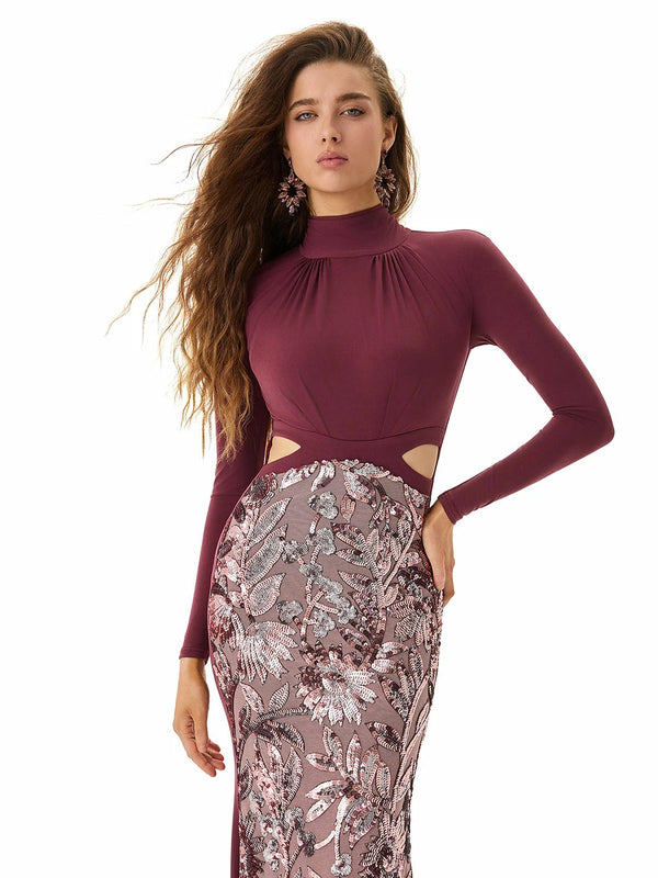 Mulberry Dazzle Cut-out Dress