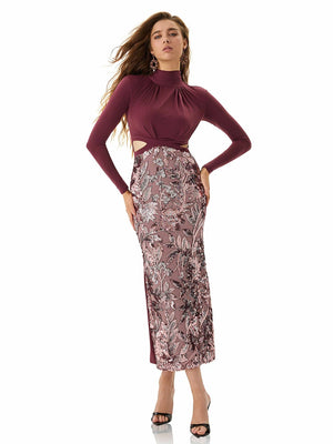 Mulberry Dazzle Cut-out Dress