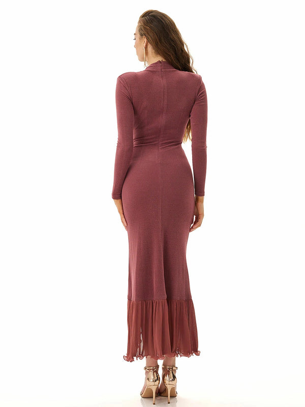 Berry Night Ruffle Dress