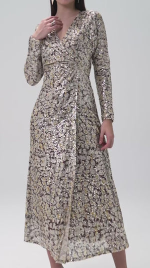 Sequin Leopard Print Dress