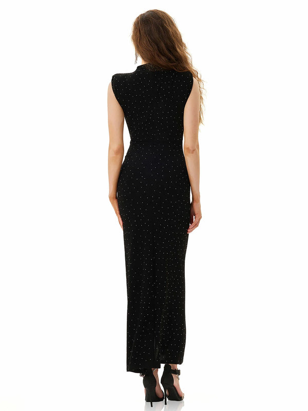 Sparkling Starlight Slit Maxi Dress