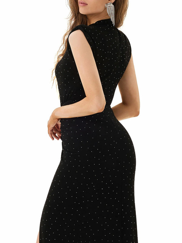 Sparkling Starlight Slit Maxi Dress
